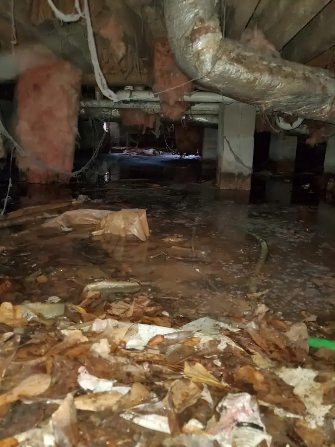 Crawl space flood assessment for Commercial Water Damage Restoration in Floral Park