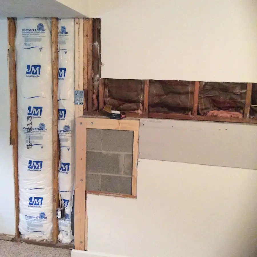 Wall insulation replacement during Contents Cleaning & Restoration in Floral Park